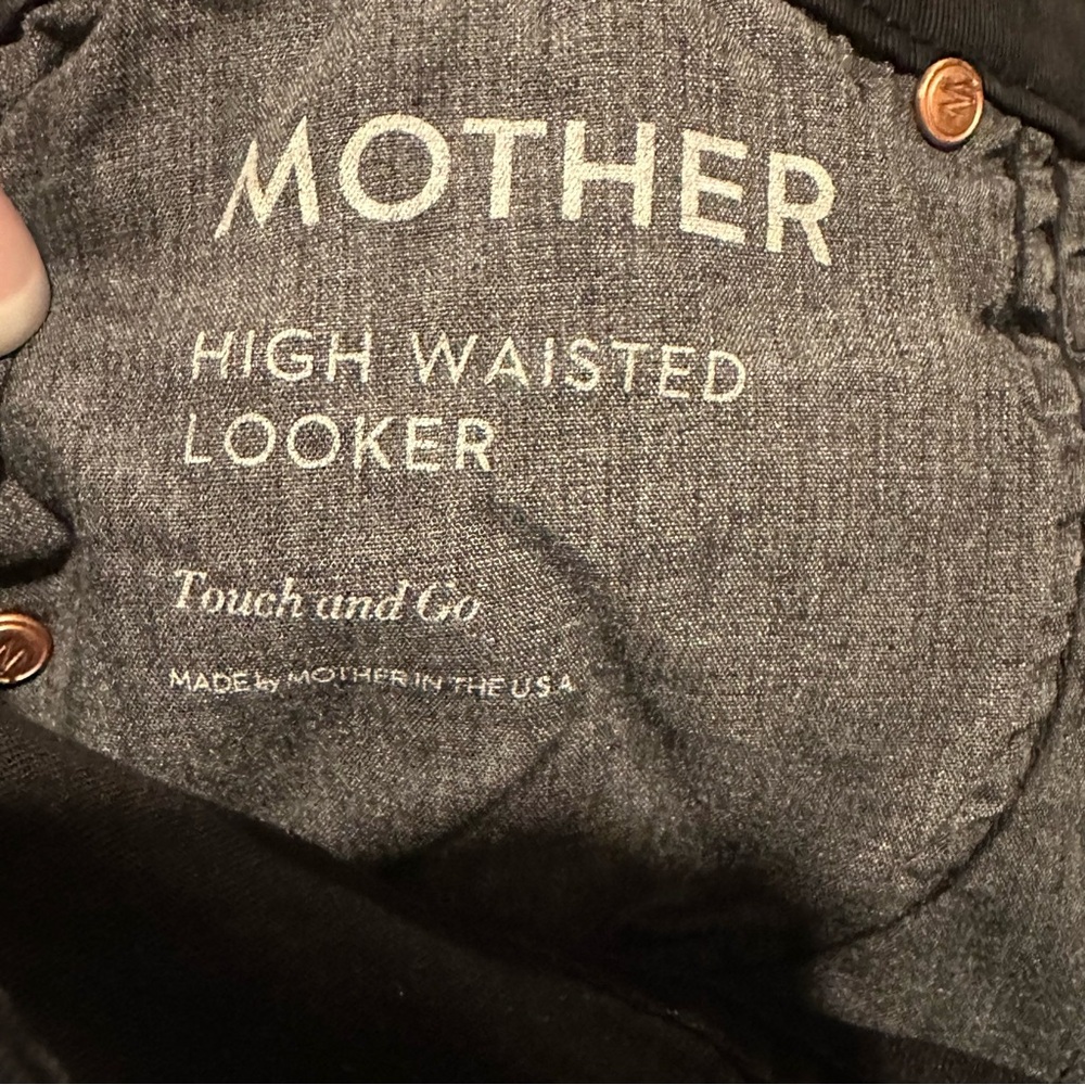 MOTHER High Waisted Looker Ankle Skinny Jeans Touch And Go Black Women’s Size 26 - Picture 8 of 10